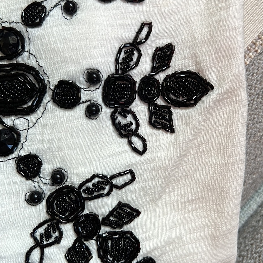 Jcrew black bead embellish vintage graphic tee - Picture 5 of 8